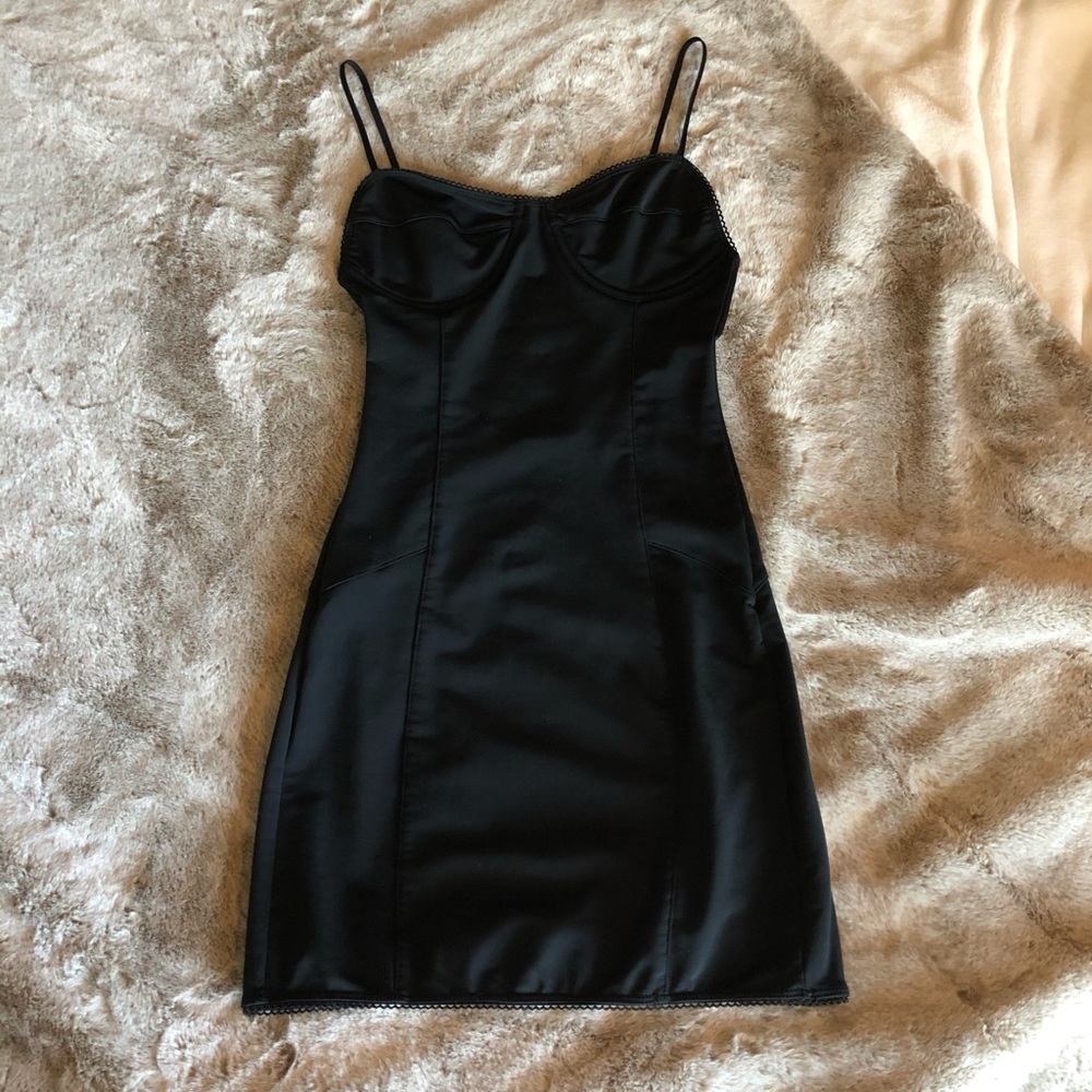 SOLD For Love & Lemons black underwire slip dress